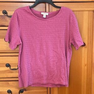 Appleseed's Textured Mauve Short Sleeve Tee
